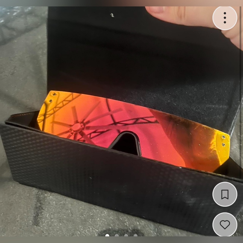 80Eighty Vibrant Red and Orange Gradient Sunglasses with Mirrored Lenses